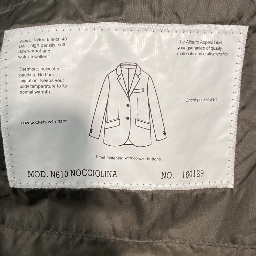 Aspesi insulated blazer jacket in olive, EXCELLENT condition, size XL - Picture 5 of 6
